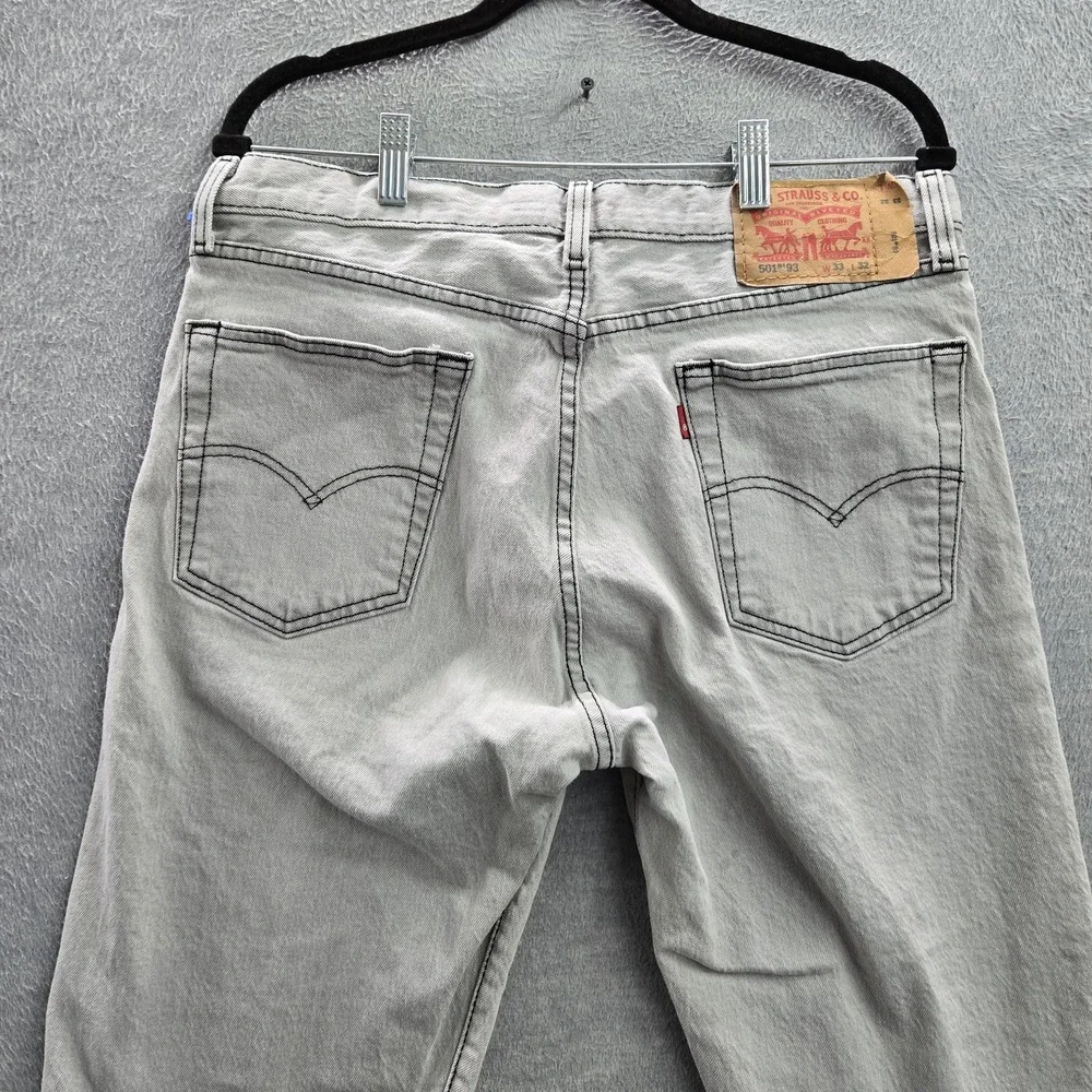 VINTAGE‎ Levi's 501 93 Men Jeans 33X32 Gray Denim Straight Leg Button 30